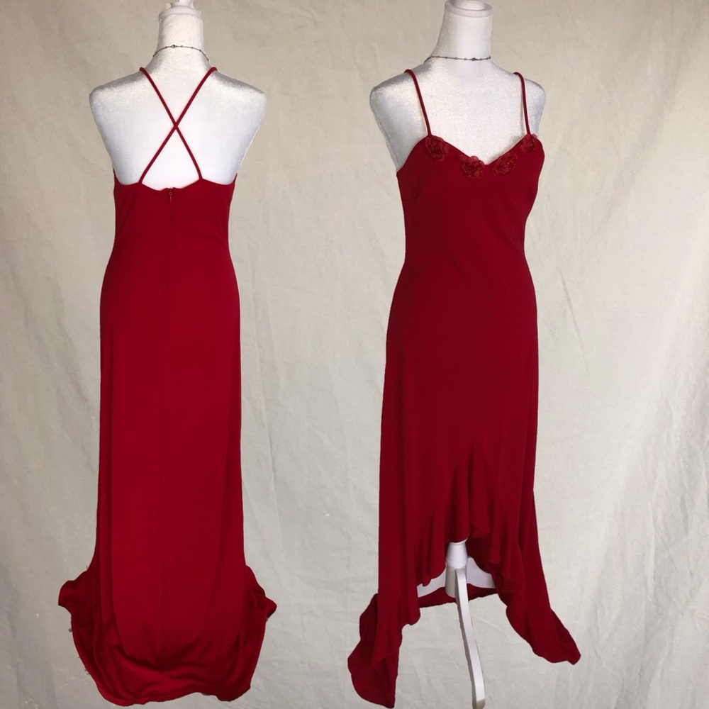 Joseph Ribkoff Red High-Low Slip Dress